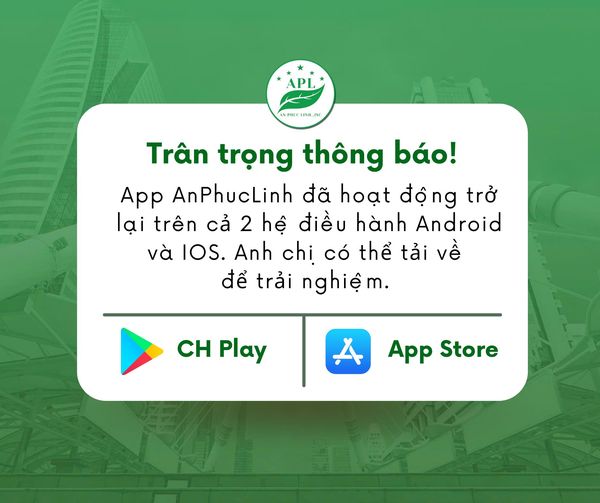 📢 Thông Báo: Ứng Dụng An Phúc Linh Đã Hoạt Động Trở Lại!